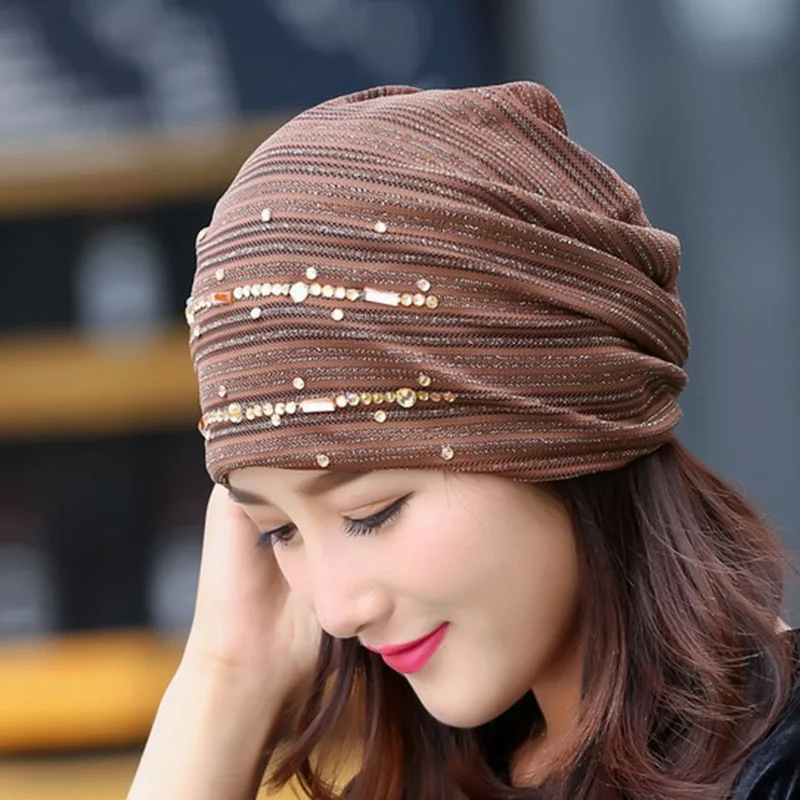 Новинка высокое качество Полиэстеровая шапка головной убор тюрбан шифон Chemo Ruffle