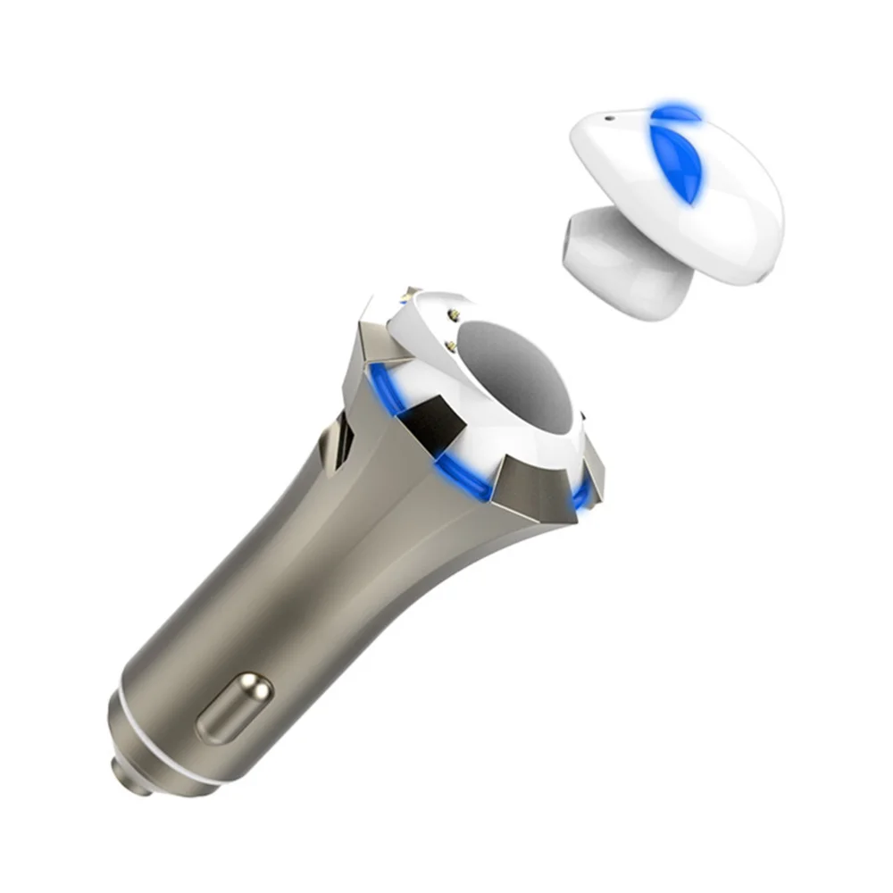 

Wireless Headset With Car Charger and Safety Escape Hammer Triad In-Ear Headphones V4.0 Alien Noise Cancelling Sweatproof Earbu