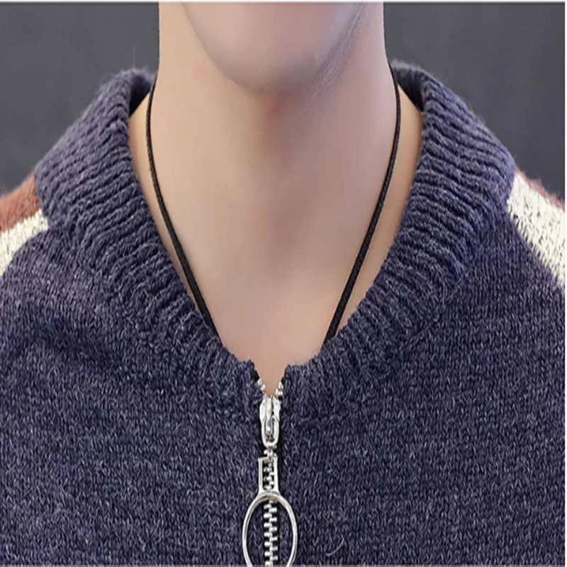

Men's Wool Jacket Autumn Winter Warm Thick O-neck Patchwork Zipper Slim Fit Long Sleeve Sweaters Knitted Cotton Casual Clothes
