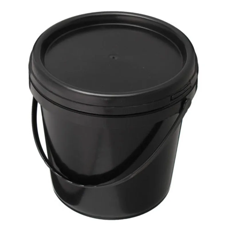 

Portable Black Plastic Pail Paint Bucket Carry Handle Container With Lid 5L Hot