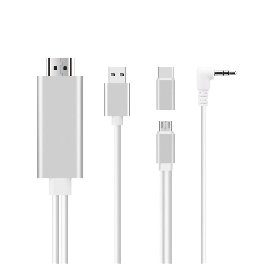 2 в 1 микро usb тип c к HDMI кабель для samsung Xiaomi мобильных телефонов MHL HD 1080P USB
