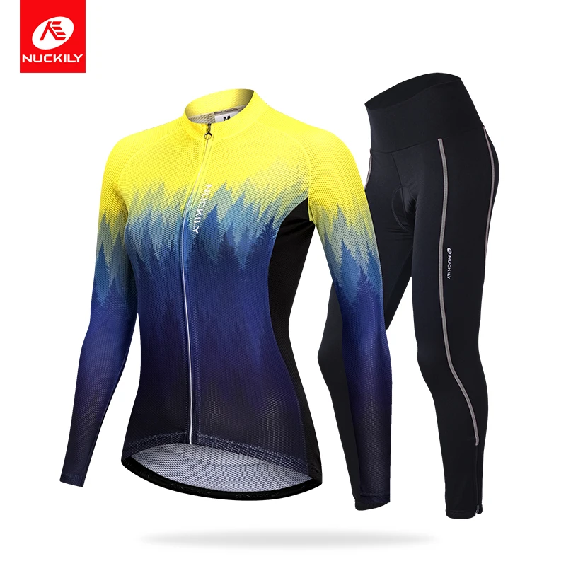 NUCKILY летний женский комплект одежды для велоспорта roupa ciclismo feminina одежда горного