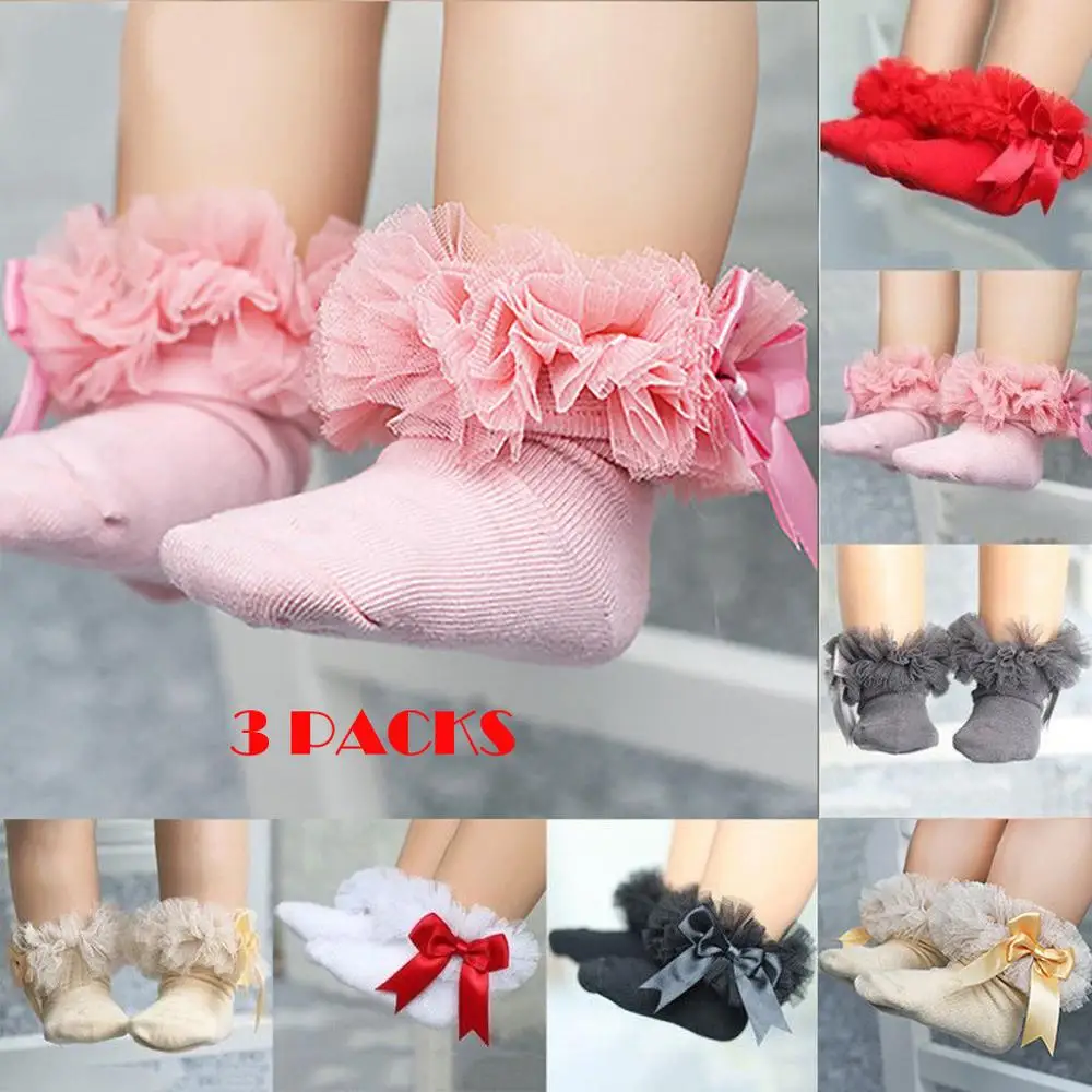 Горячее предложение! Распродажа! 3 шт. кружевные носки с цветами для От 0 до 6 лет