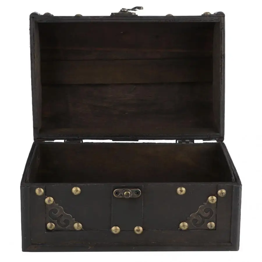 Коробка для хранения в ретро-стиле деревянная искусственная отделка античный