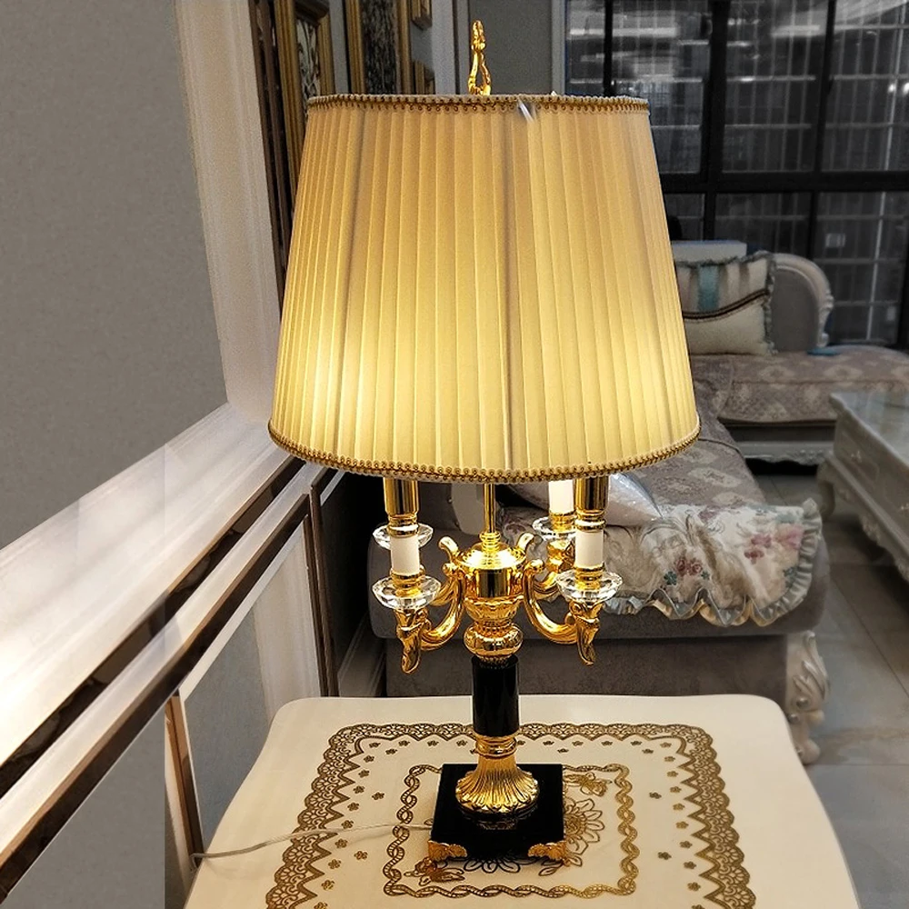 European style living room table lamp black white bedside lights height 78cm