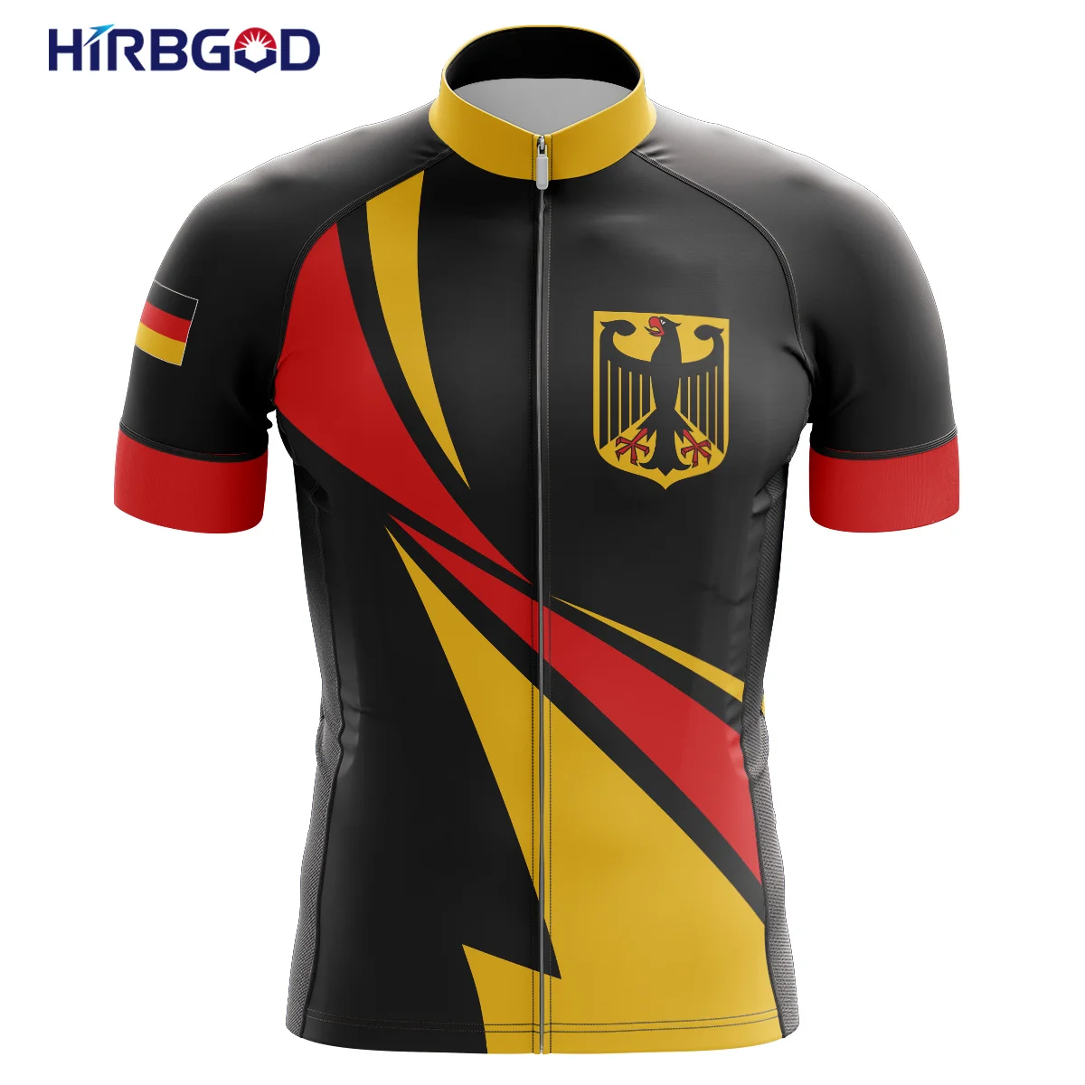 

HIRBGOD 2021 New for German Series Men's Cycling Jersey Summer Breathable Close-Fitting Short-Sleeved Sports Shirt, TYZ894-01