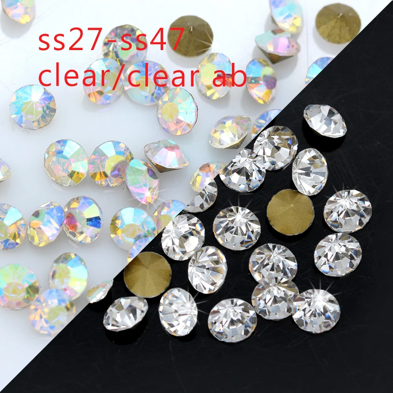 Оптовая продажа ss27-ss45 кристалл AB с заостренным фольгированным дном задняя