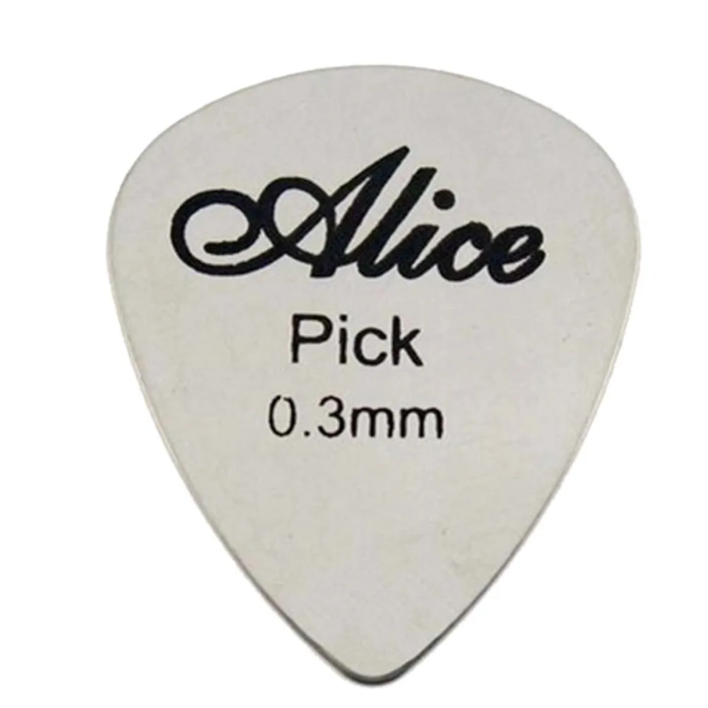 1 stück alice 03mm metall akustische elektrische gitarre bass rock pick durable edelstahl dünne vermittler guitarra mit 2 typ free global s