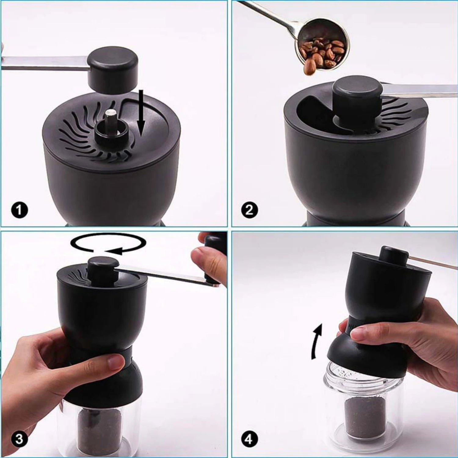 

Stainless Steel Coffee Grinder Adjustable Washable Ceramic Handmade Mini Manual Coffee Grinder Kitchen Tool