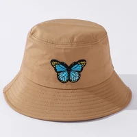 butterfly embroidery summer bucket hat outdoor sun uv protection casual fishing cap foldable anti sunburn packable boonie hat