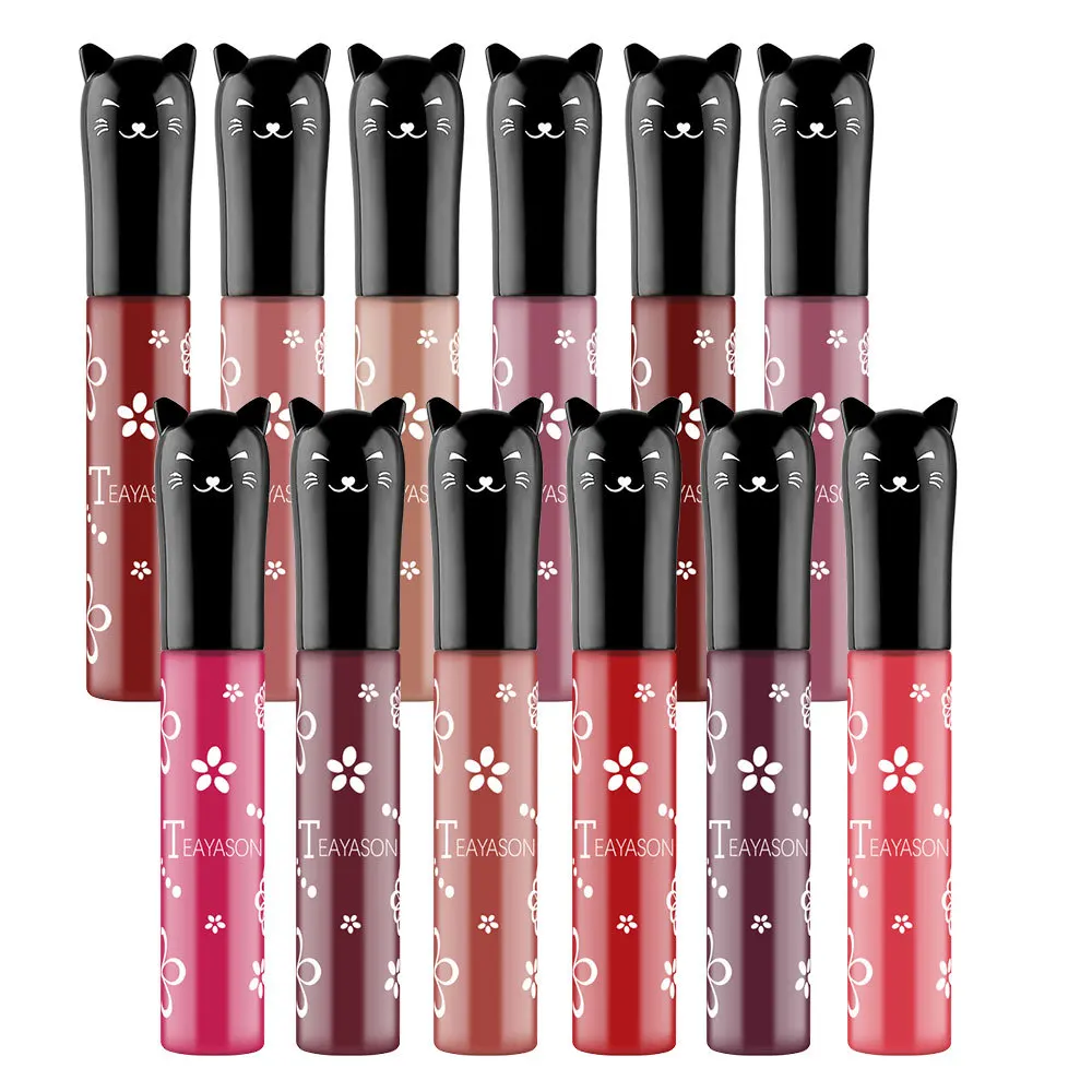 12 цветов губная помада стойкая Косметика матовая и тыквенная цветная паста для