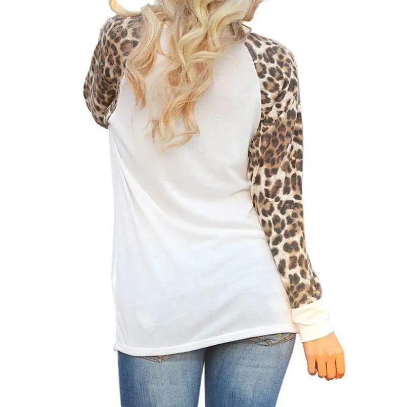 

New Fashion Leopard Print Long Sleeve T-Shirt Pet Love Letters Print T-Shirt For Women Tshirt T-Shirt Women Top Tops Tumblr