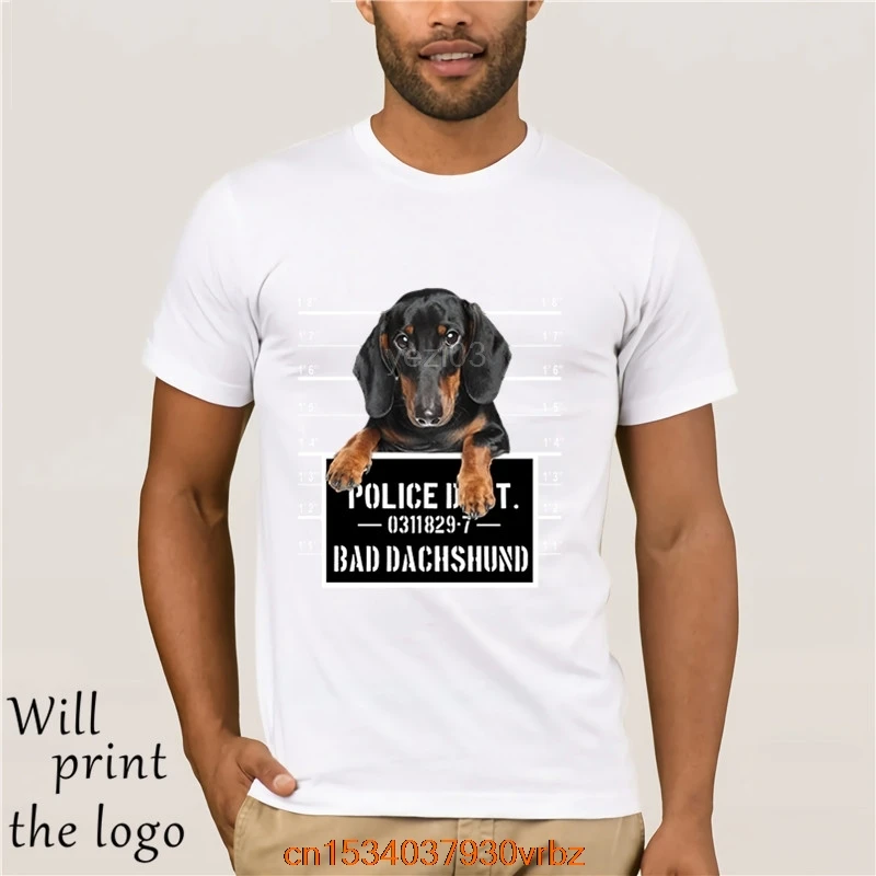 Смешные плохой такса черный Винер собака тюрьмы кружка Шот Мужская футболка