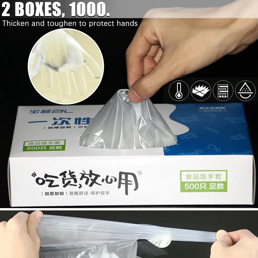 Одноразовые пластиковые перчатки 1000 единиц для ресторана дома обслуживания
