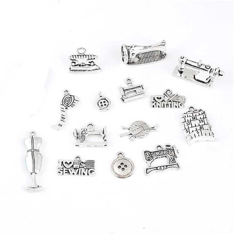 14 шт./лот портновские инструменты Смешанные Подвески из сплава 3D пуговицы