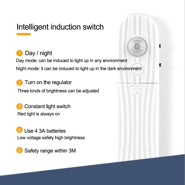 Pir светильник с датчиком движения/USB светодиодный ночник 5 в постоянного тока 1 м 2 3