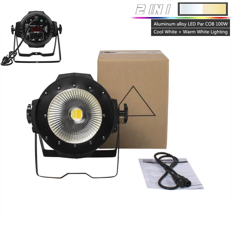 100W COB Warm Cool Светодиодный Par 100 Вт/200 Вт COB лампа с дверцами сарая Dmx контроллер сценического освещения для Dj стенда рынка дискотеки церкви/сада эффект освещения - Цвет: 100W COB Warm Cool