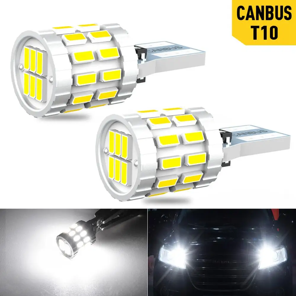 

2x Canbus W5W T10 LED Bulbs Error Free 3014 SMD Car Clearance Parking Lights Reading Auto Trunk Lamp 12V White For BMW Audi Benz