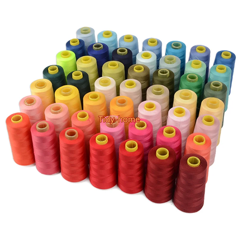 Прочные 3000 ярдов высокоскоростная швейная машина нить многоцветная полиэфирная