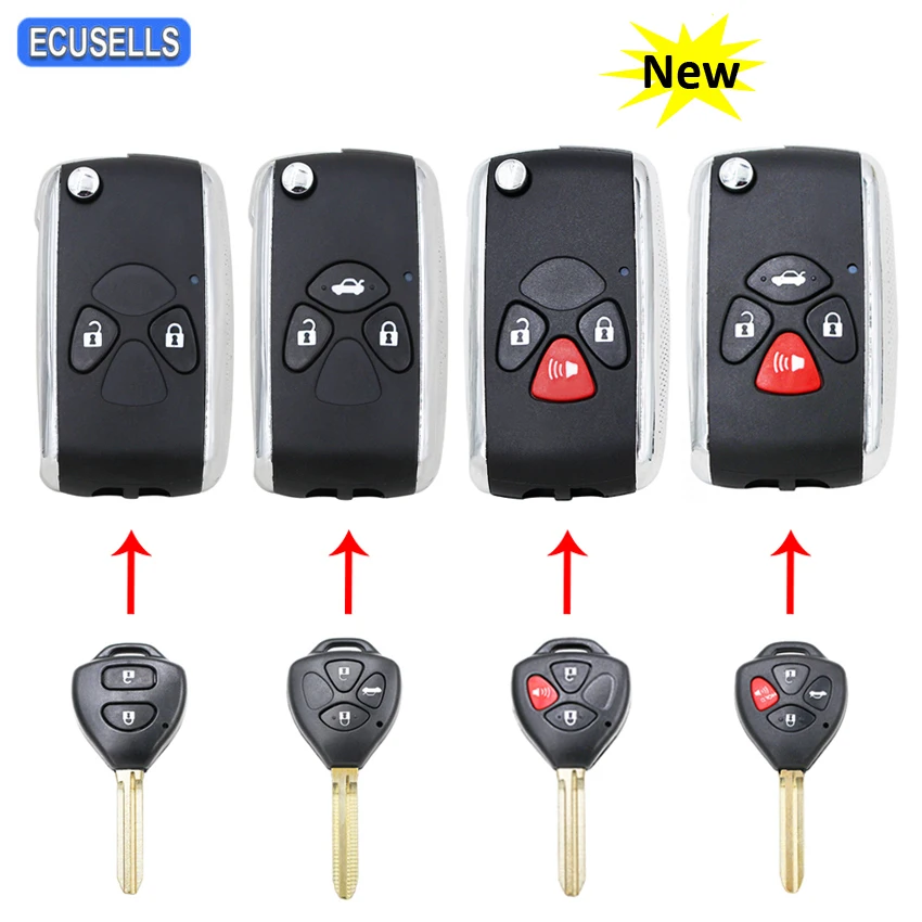 Модифицированный флип 2/3/4 кнопка дистанционного ключа автомобиля чехол для Toyota