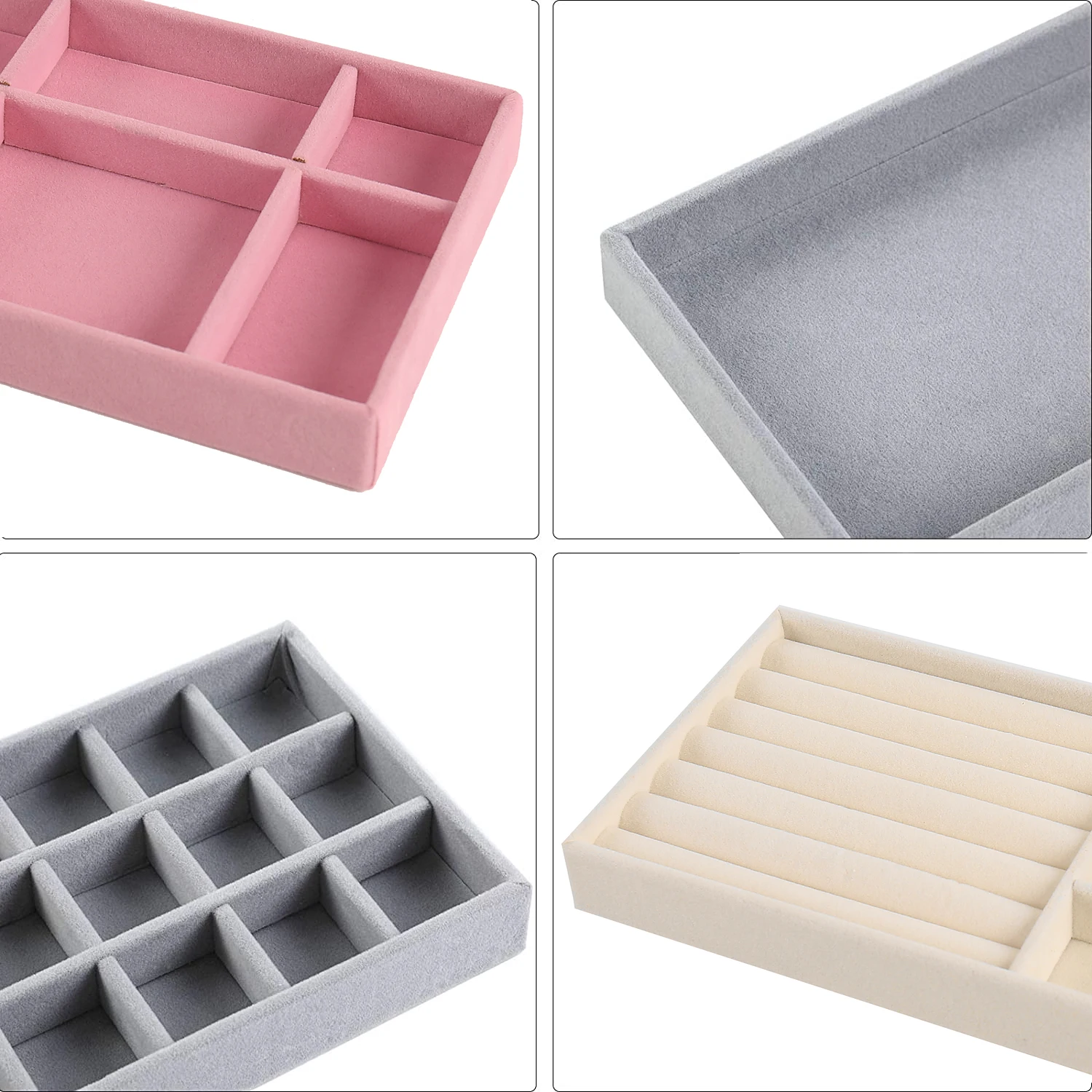 hot sales fashion portable velvet jewelry ring jewelry display organizer box tray holder earring jewelry storage case showcase free global shipping
