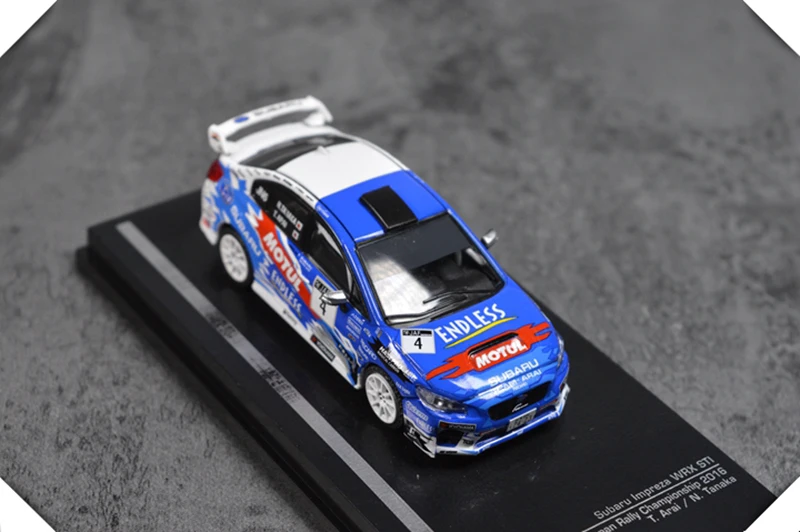 1: 64 масштабная модель автомобиля сплав литья под давлением синий Impreza WRX STI миниатюрная сцена Игрушка гоночный автомобиль Настольная коллекция подарок