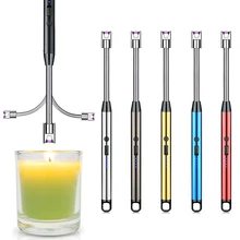 Electric Candle Lighter Rechargeable BBQ Kitchen Gas Stove Arc Lighter Windproof Flameless Lighter For Camping Grill Cooking