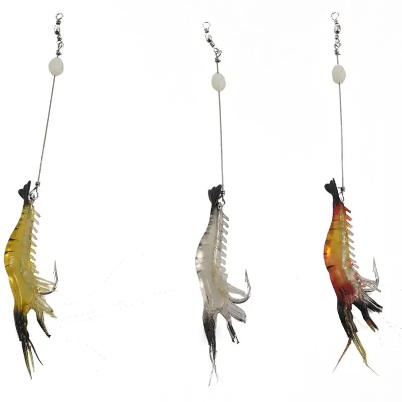 3 шт. 7 5 см/6 6 г светящаяся приманка для ловли креветок цвета Мягкая с крючком