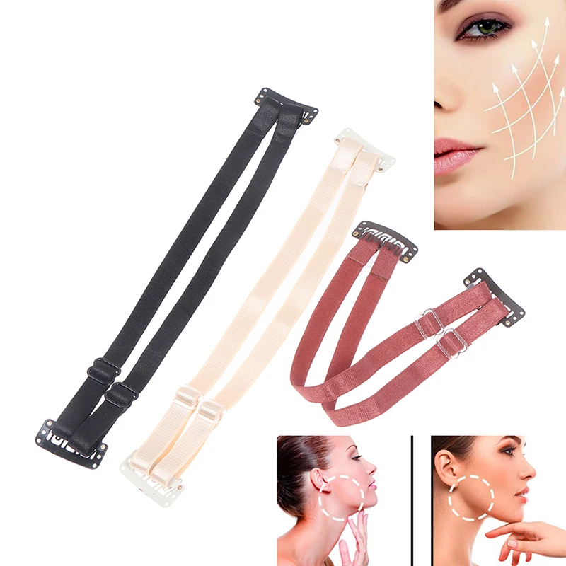 

Adjustable Strap With Hair Clip Face Lifting Beauty Hair Stretch Band With Clip Simple Double Brunette Elastic Band