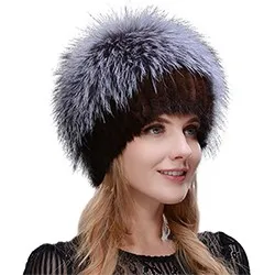 JERYAFUR, новые модные зимние шляпы для женщин, меховая шапка из натуральной норки, женские Лоскутные Шапки из лисьего меха, смешанные цвета, внутренние вязаные шапки, теплые