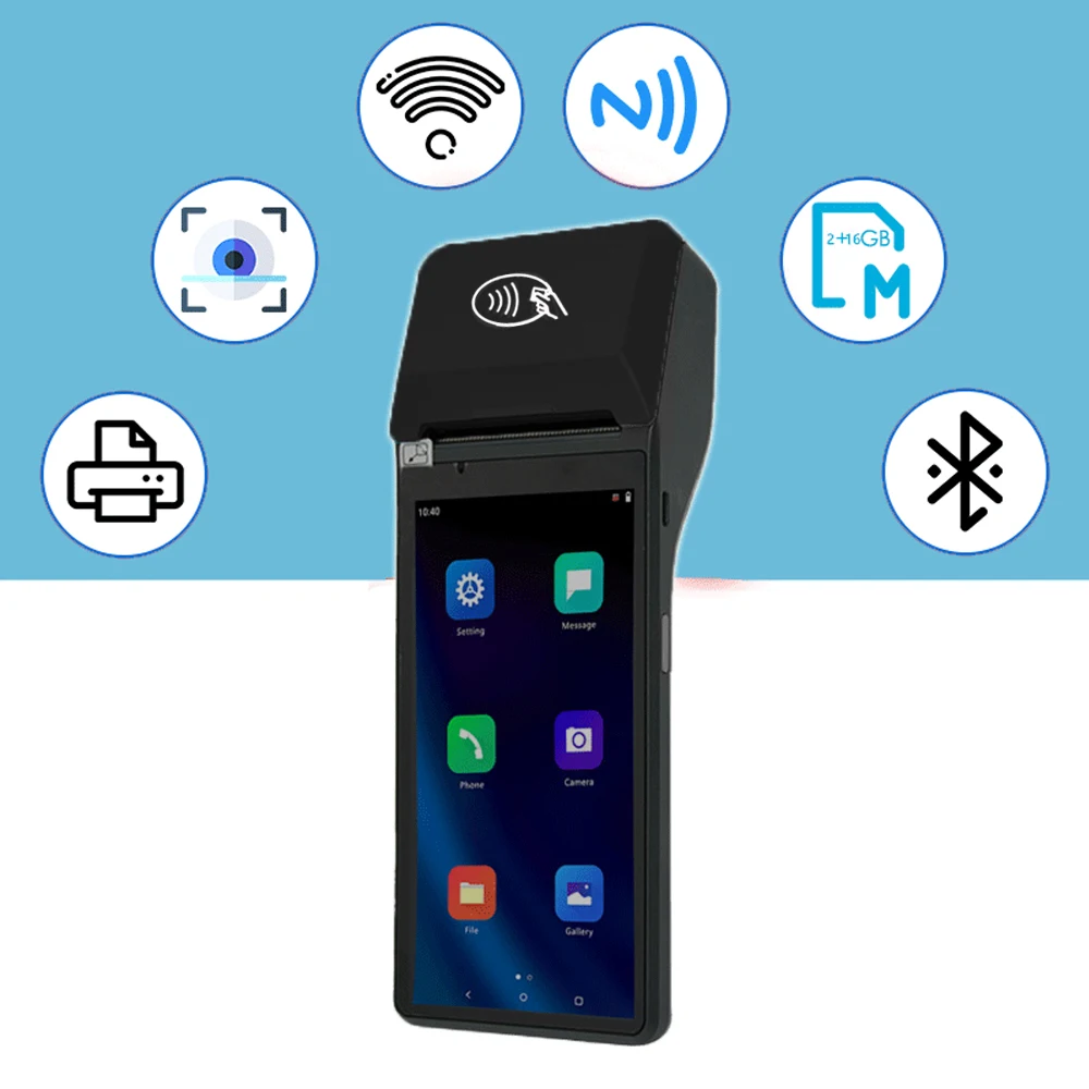 58 мм Портативный беспроводной 4G/3G/2g мобильные платежные системы Android POS терминал с