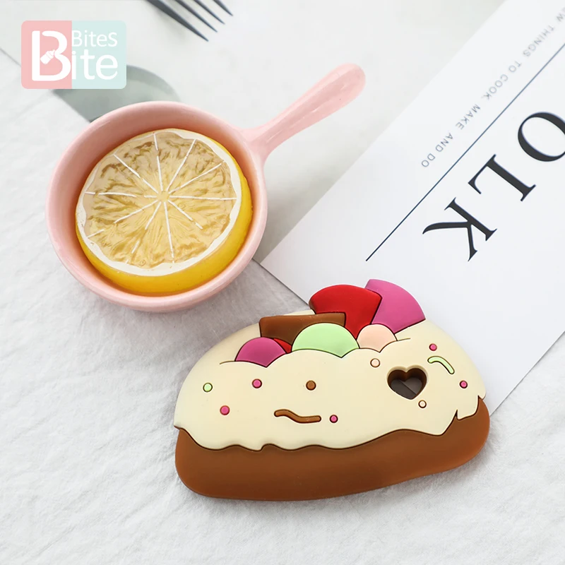 Mordedor de silicona para beb&eacute;, colgante de cadena con Clip para chupete, juguetes para ni&ntilde;os, productos para ni&ntilde;os, Hamburguesa de grado alimenticio, 1 unidad-4