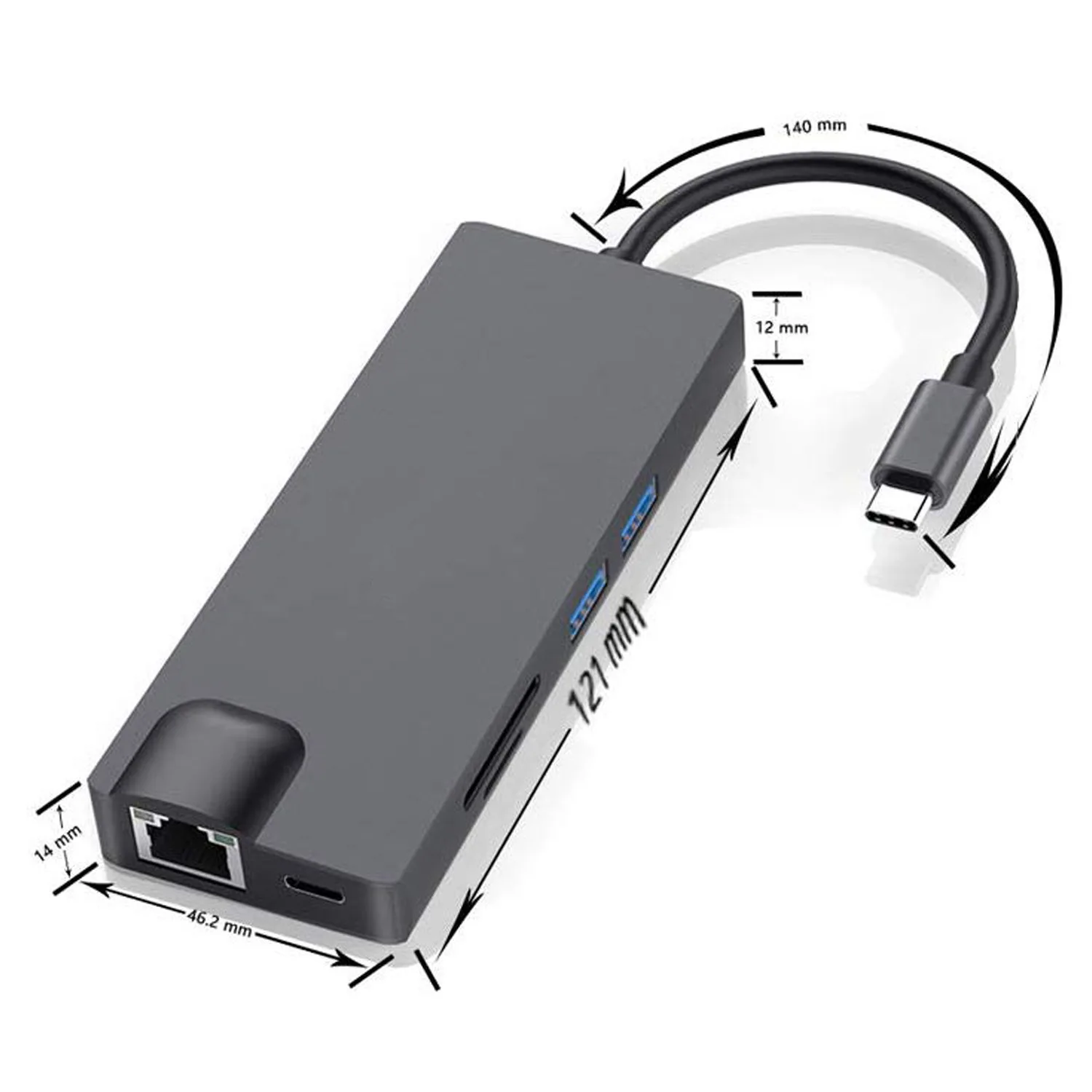 8 в 1 usb type c к usb 30 4k hdmi vga rj45 usbc hub для macbook pro sd pd tf hp dell surface samsung huawei free global ship