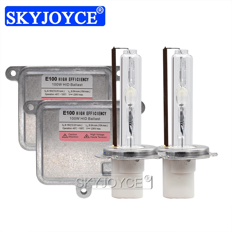 Комплект автомобильных ксеноновых фар SKYJOYCE 100 Вт 12 В HID тонкий балласт H1 H3 H7 H8 H11 HB3