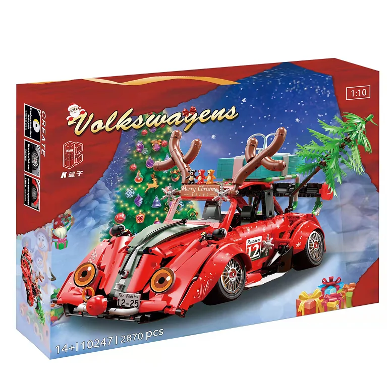 

Car building blocks Volkswagen Christmas car model building blocks compatible with 10279 10220 10252 DIY toy children's gifts