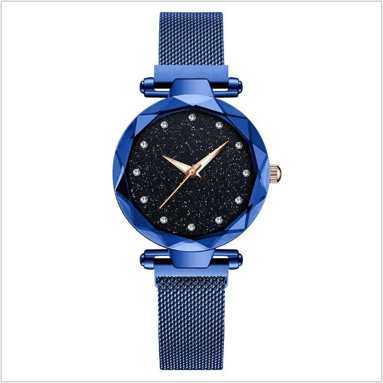 star FMW03blue Роскошные женские часы модные элегантные магнитные пряжки Vibrato Фиолетовые женские наручные часы Звездное небо римские Кварцевые часы подарок - Цвет: star FMW03blue