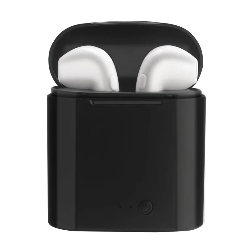 black white earphone I7s TWS Bluetooth наушники туры Беспроводная гарнитура стерео беспроводные наушники спортивные наушники с микрофоном для телефонов Xiaomi - Цвет: black white earphone