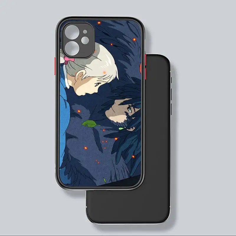 

Howls Moving Castle Phone Case For iphone 12 11 8 7 plus mini x xs xr pro max matte transparent cover