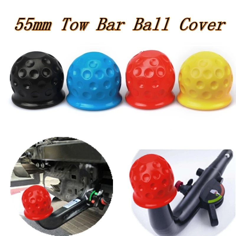 New 4 Colors Universal 50MM Tow Bar Ball Cover Cap Trailer Ball Cover Tow Bar Cap Hitch Trailer Towball Protect Car Accessories