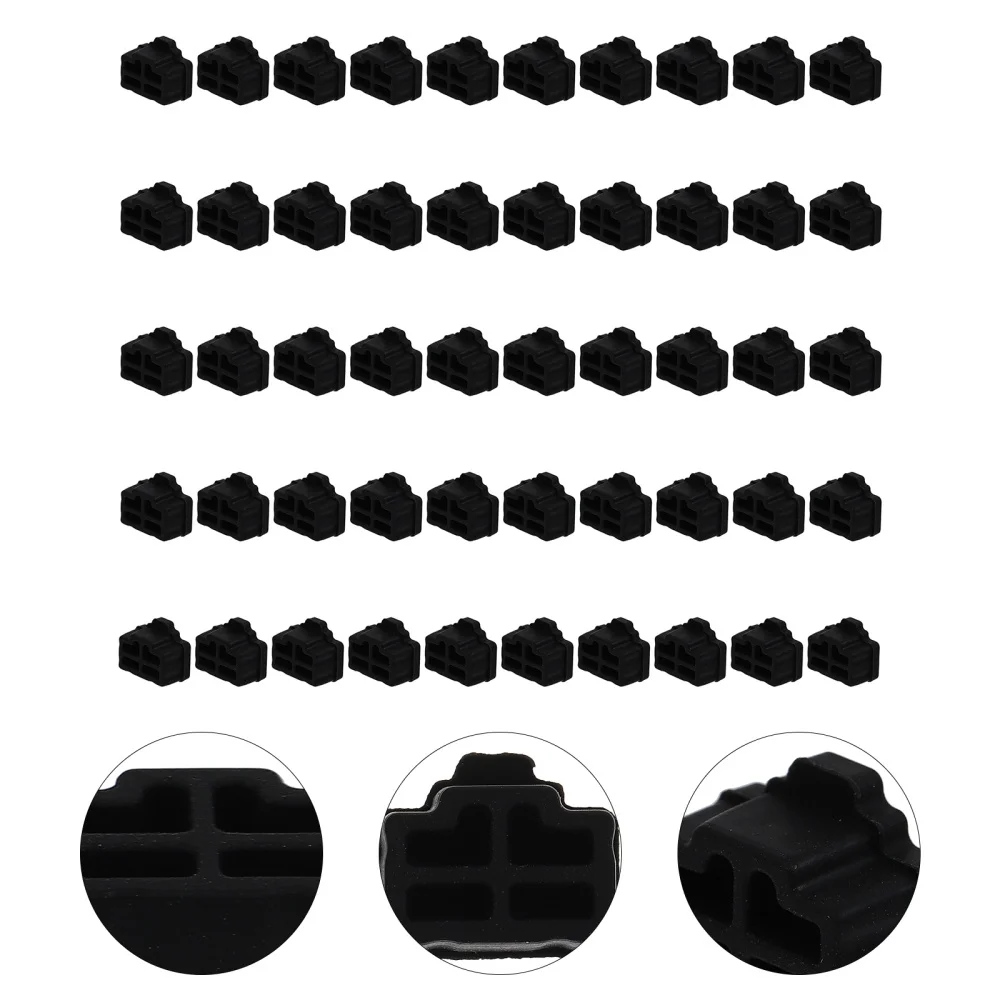 

50pcs Network Interface Dust Covers Hub Port Plug Protectors Silicone Covers