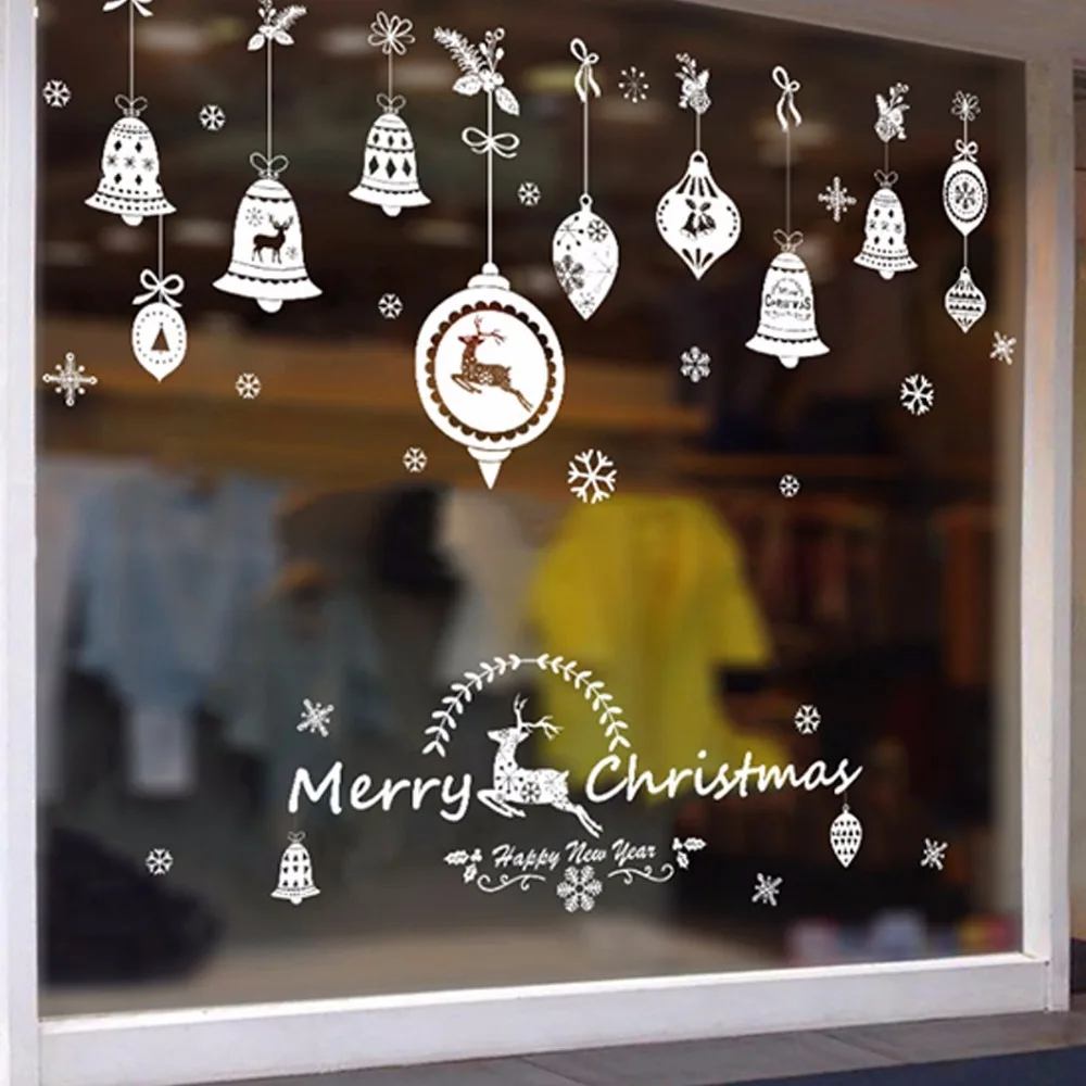 

Merry Christmas Wall Sticker DIY Window Sticker Christmas Decoration for Home Navidad Noel Decor Supplies New Year 2019