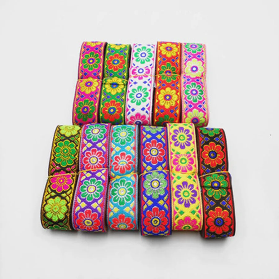 7 метров этническое Рождественское украшение вышивка Цветочная кружевная 3 см