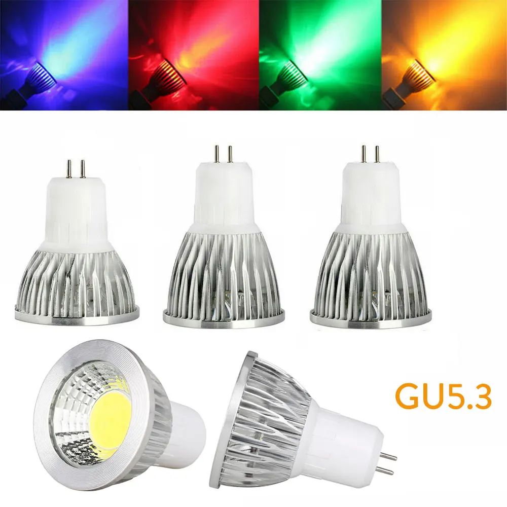 

GU5.3 Диммируемый Светодиодный точечный светильник, домашний энергосберегающий светильник, лампочка, красный/желтый/синий/зеленый, 110 В, 220 В, ...