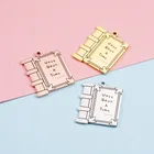 Подвески в форме книги из нержавеющей стали 5 шт.лот 100%, подвески для рукоделия, ювелирные изделия, ожерелье, браслет, аксессуары для изготовления