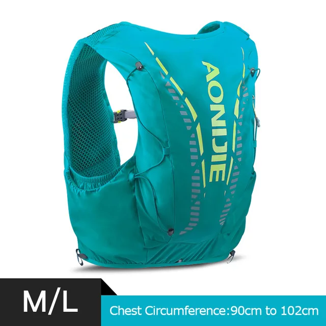 Turquoise ML AONIJIE 12L гидратационный рюкзак для мужчин и женщин, расширенный жилет для бега, сумка для спорта на открытом воздухе, пеших прогулок, марафона, велоспорта - Цвет: Turquoise ML