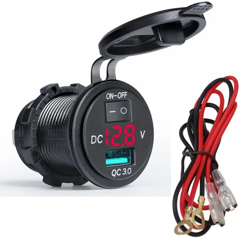 12 V 24 QC3.0 кабель для быстрой зарядки USB автомобильного прикуривателя Разветвитель