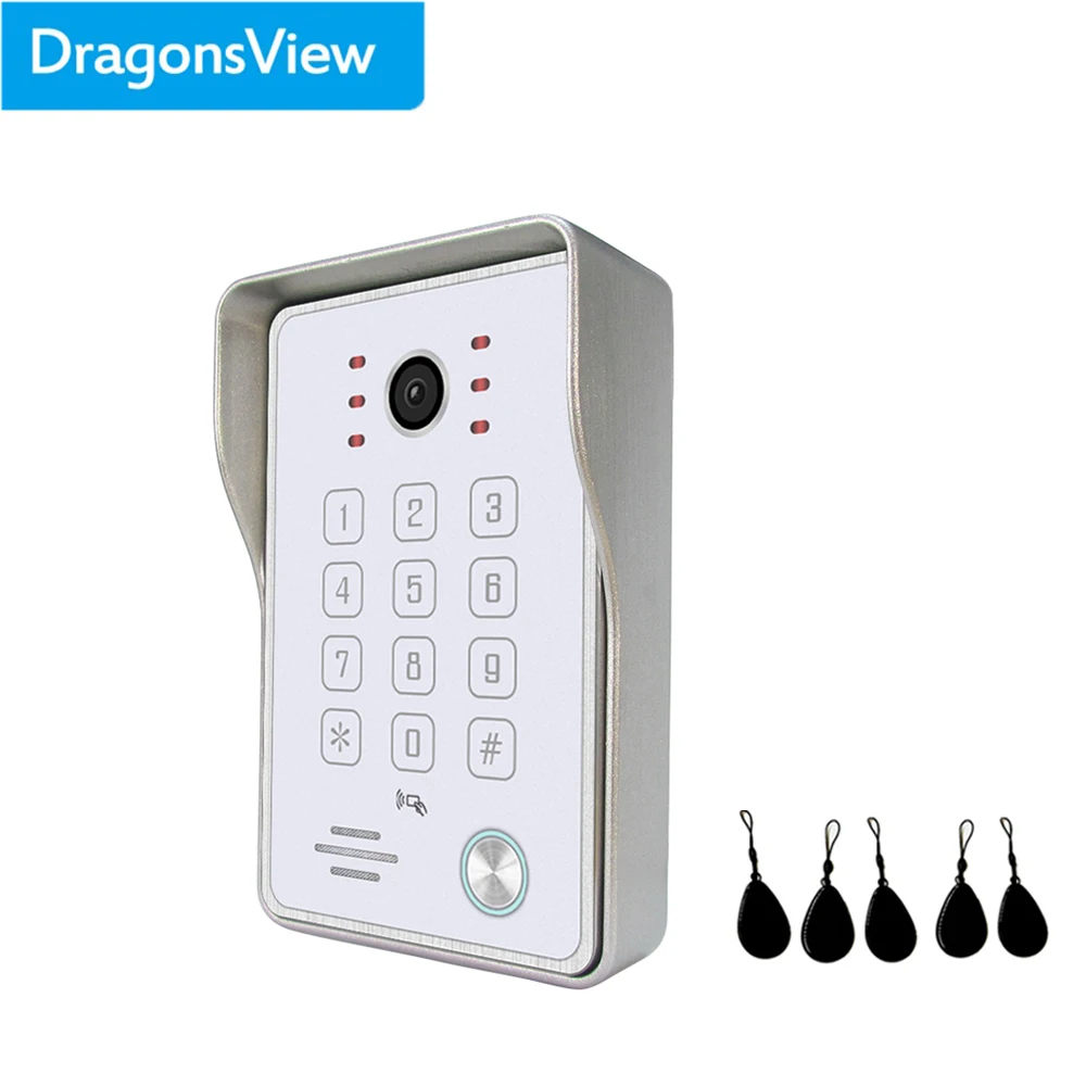 

Dragonsview AHD 960P Outdoor Doorbell with Camera Outdoor Unit Call Panel Wired RFID Password Unlock Day Night Vision Waterproof