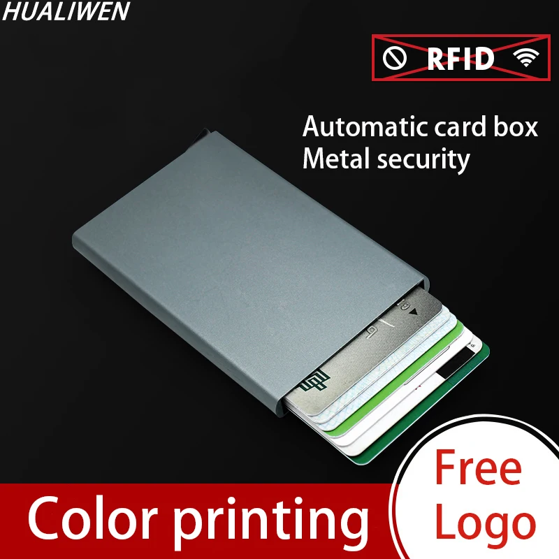 Лазерной гравировкой логотипа Анти-кражи кредитной держатель для карт тонкий ID