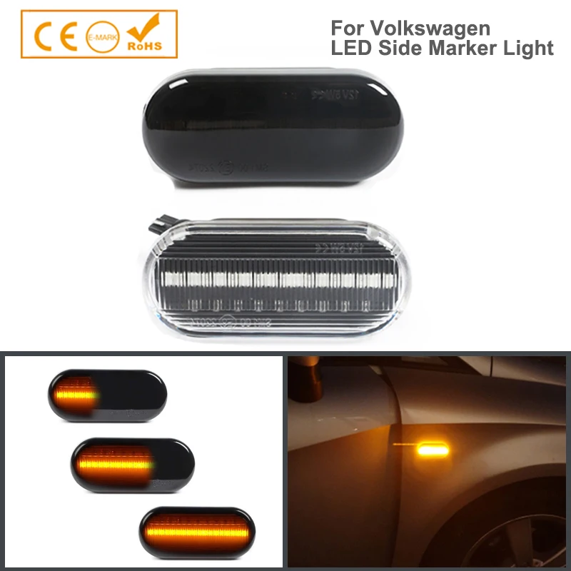 2pc Dynamic Led Turn Signals Side marker light Lamp for SEAT Ibiza VW Volkswagen Bora Golf 3/4 Passat 3B Polo 6N Sharan Vento T5 - купить по