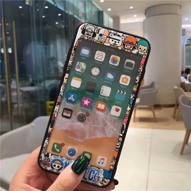 Защитная пленка с мультяшным рисунком для iPhone 6 6s 7 8 Plus закаленное стекло 3D полным